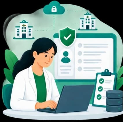 A clinician reviewing role-based access and audit records for their organization on Medistream360.
