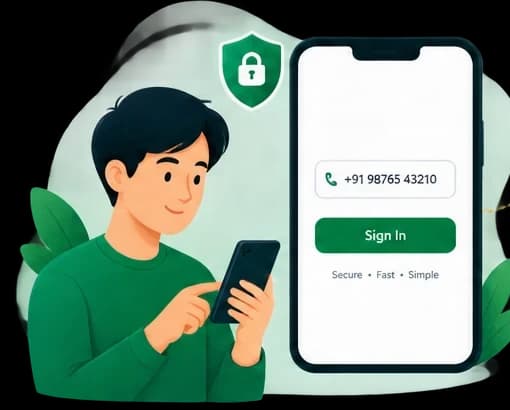 A patient signing in to Medistream360 with their phone number, protected by one-time-code verification.